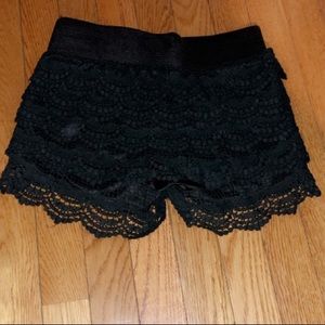 Black layered shorts